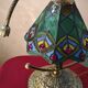 bronze and brass lamp tiffany style glass lampshade 38x32 inter on socket