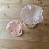 Set of 2 Murano glass soliflore vases with pink corolla
