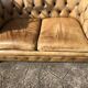 2-seater Chesterfield sofa in tan leather