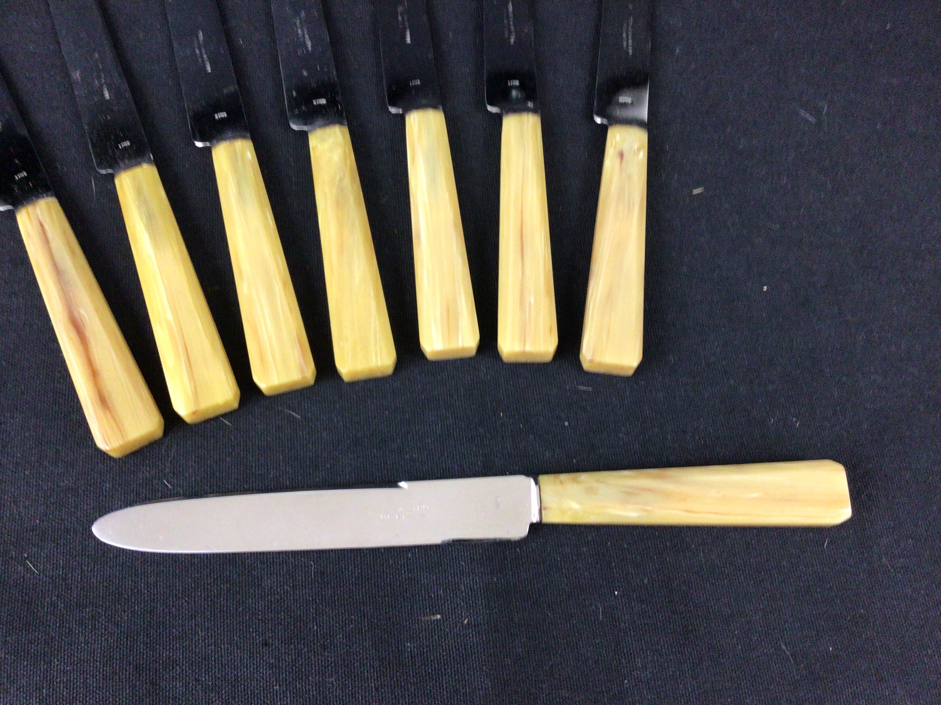11 horn handle cheese knives