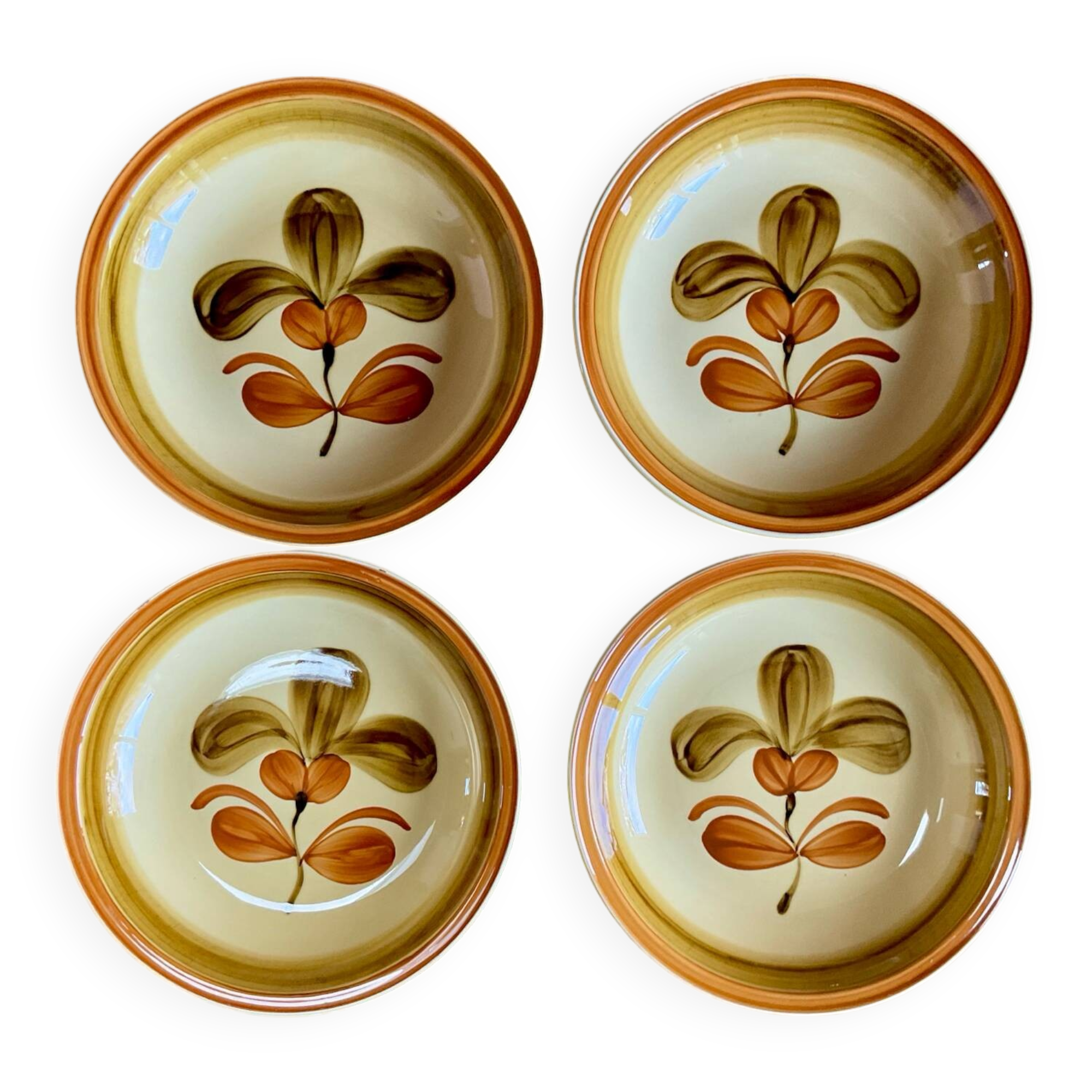 4 assiettes creuses « Fuego » Gien France