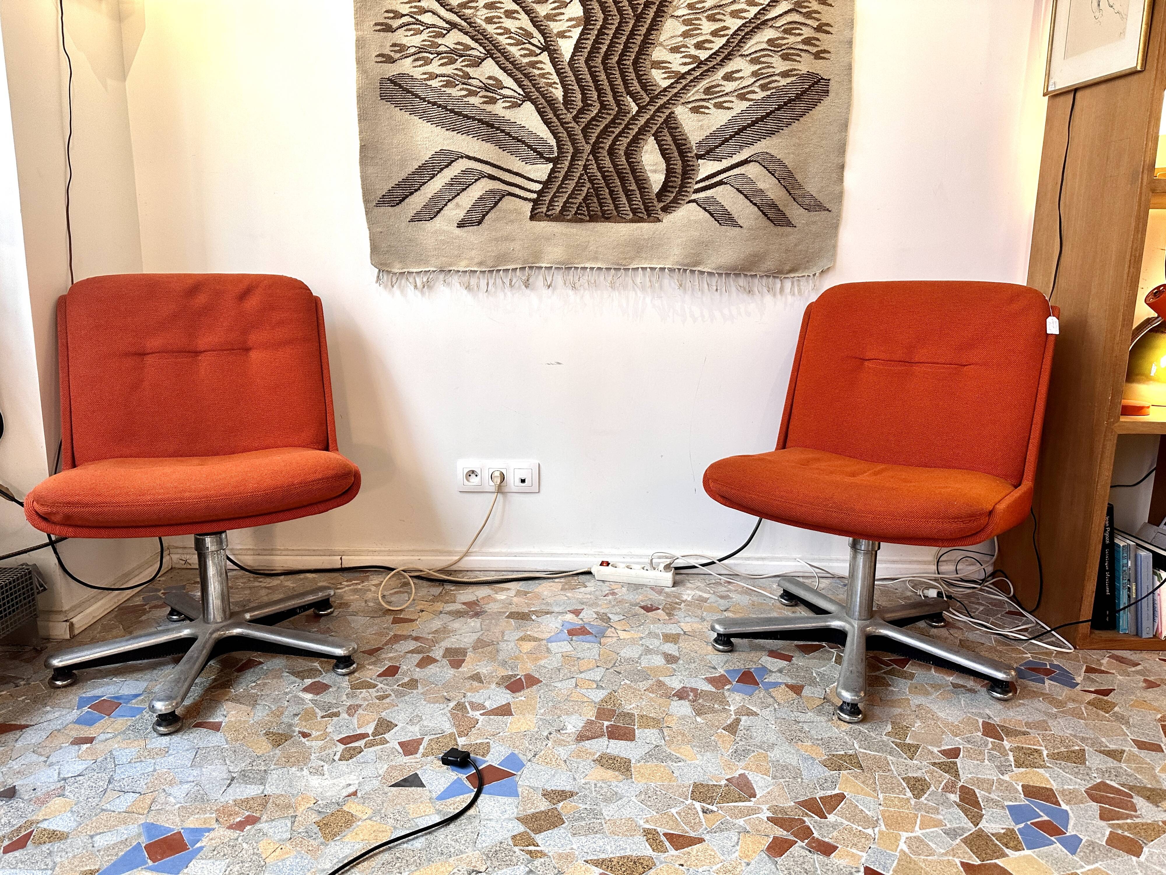 Orange armchairs