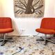 Orange armchairs