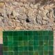 Modern bottle green Zellige coffee table