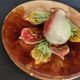 Barbotine plate pear in relief late 19th early 20th century