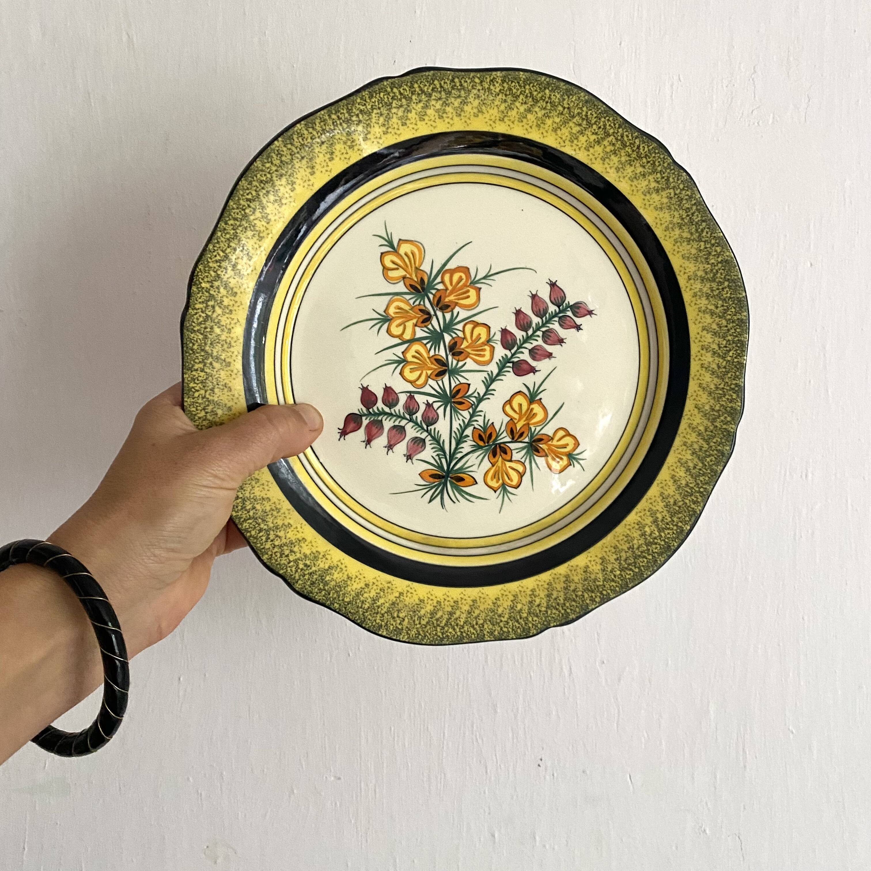 Henriot Quimper decorative plate with flowers