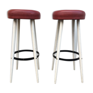 Paire tabourets - rouges