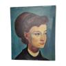 Portrait in oil on cardboard, 45 cm