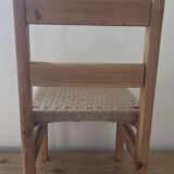 Set of two children's chairs in wood, jute and sisal