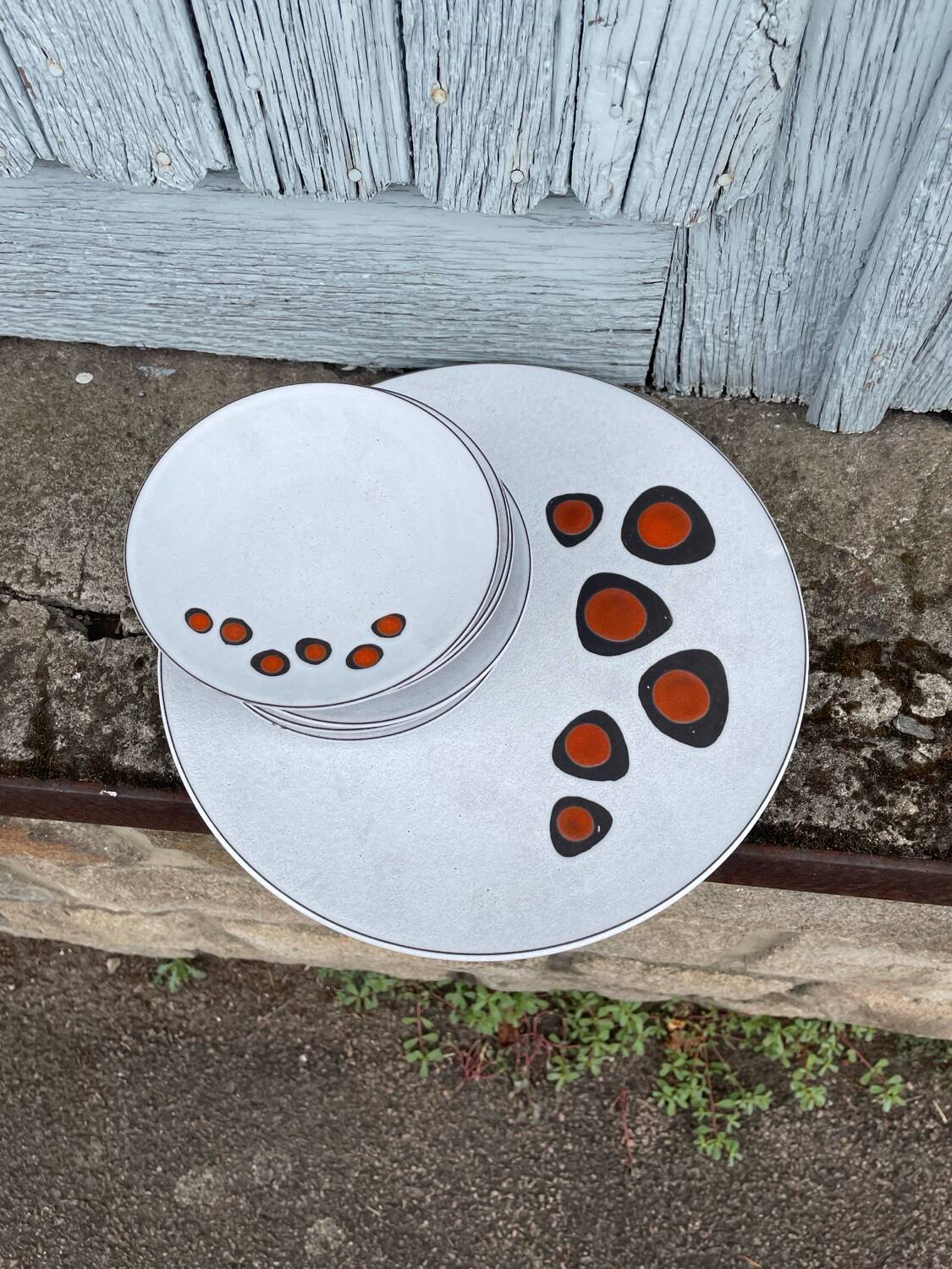 6 cake plates 1 large cake plate MCM Dutch Art Ceramic