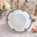 Large antique serving dish in Saint-Amand earthenware (Nord)