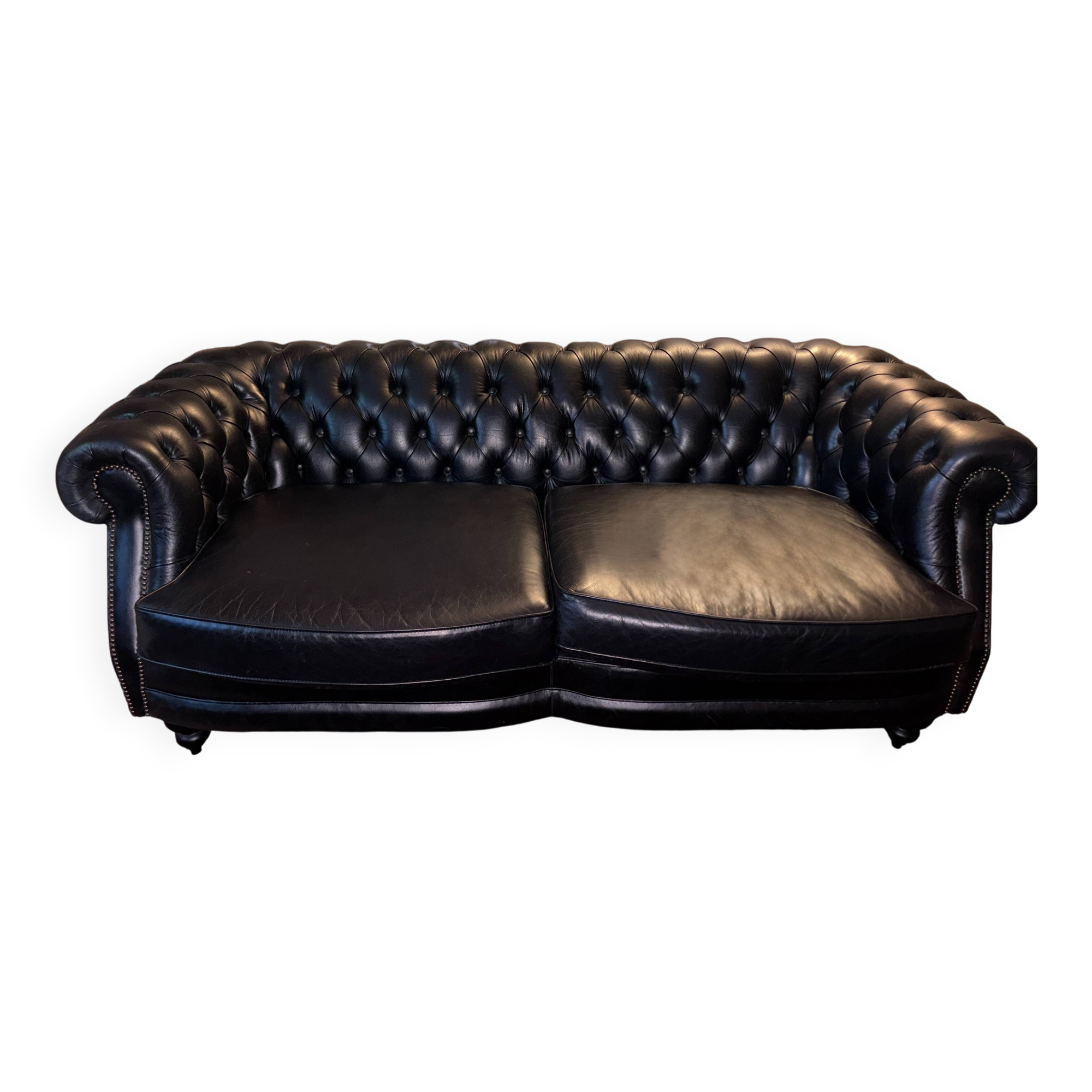 Chesterfield sofa Sebastian - Fleming & Howland - black leather