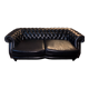 Chesterfield sofa Sebastian - Fleming & Howland - black leather