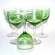 Series of 6 foot glasses in ancient green uranium glass