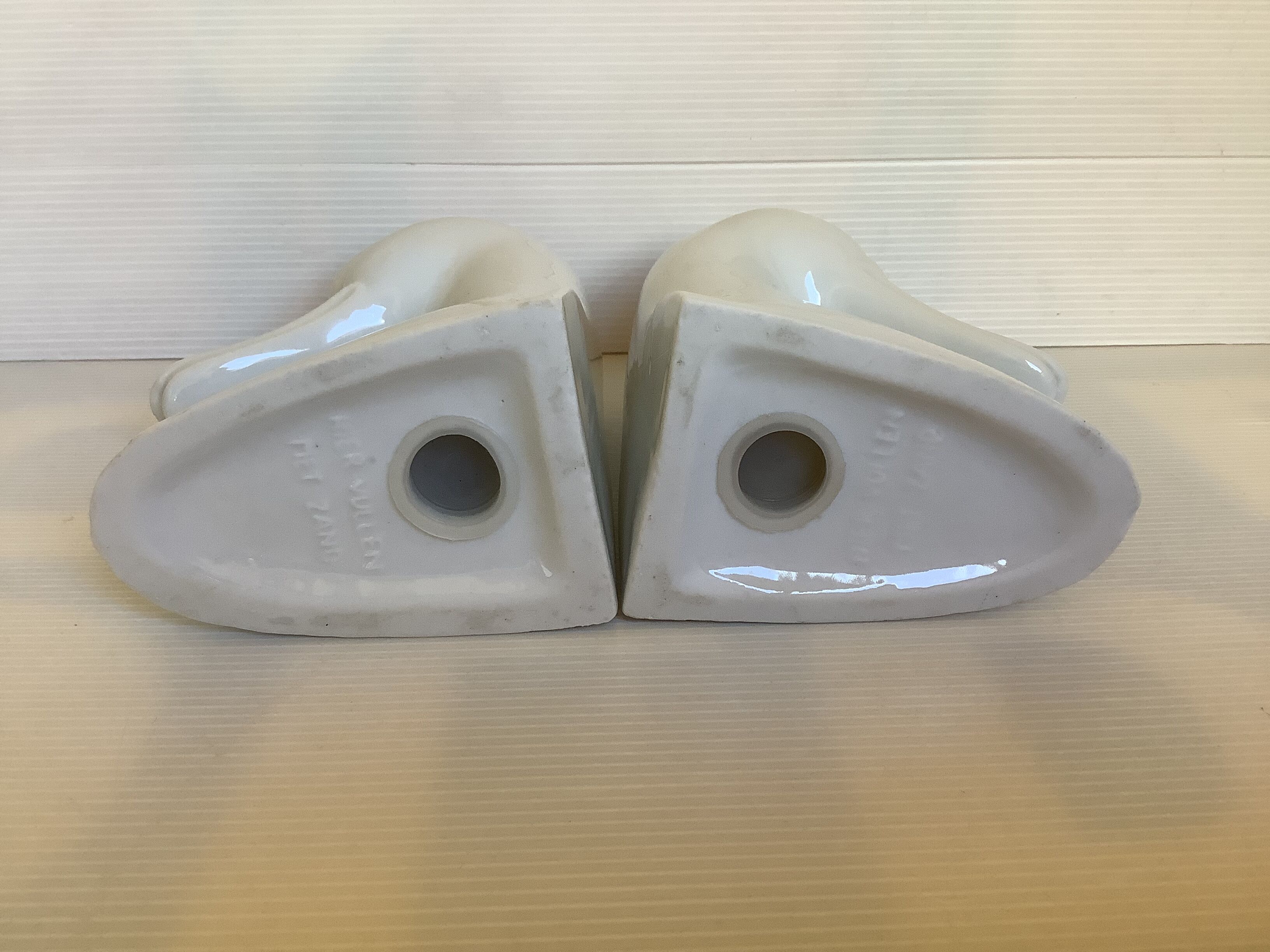 Pair of white bird, geese and duck bookends