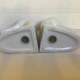 Pair of white bird, geese and duck bookends