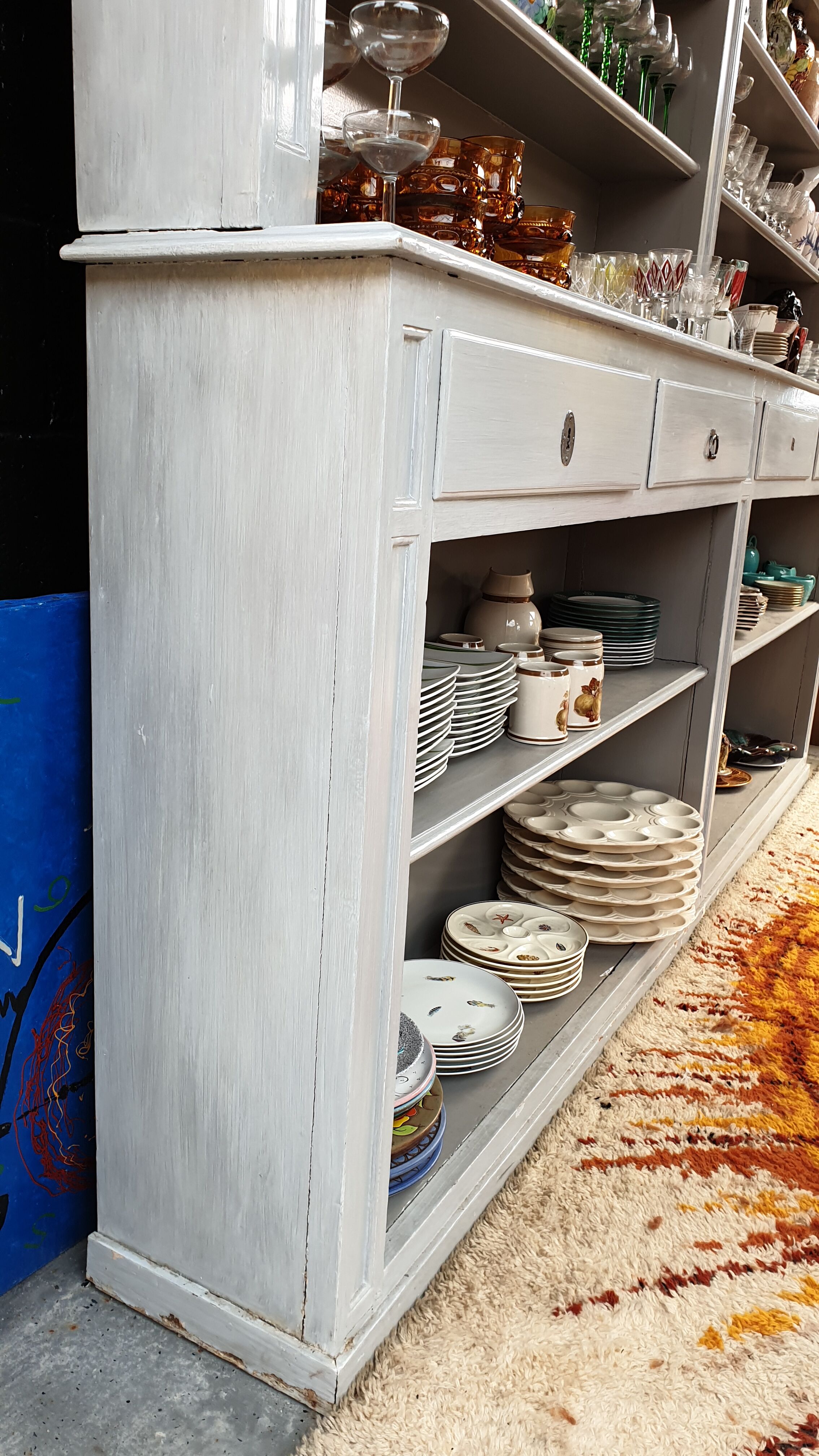 Great bibliotheque old grey patina