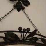 Miroir ovale en fer forgé Art Nouveau