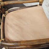 Set of 4 bamboo armchairs from the 80s