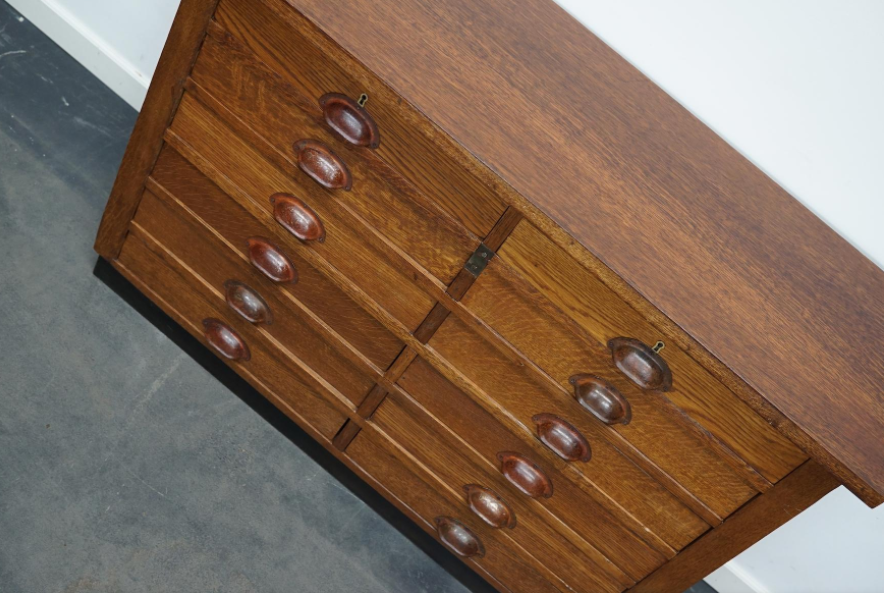Dutch apothecary furniture in oak mid-twentieth century