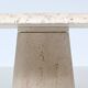 Large sculptural round dining table in cream white travertine, Italy, 1970.