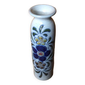 Old soliflore vase betschdorf gray blue sandstone decor vintage flowers #a476