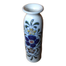 Ancien vase soliflore betschdorf grès gris bleu décor fleurs vintage #a476