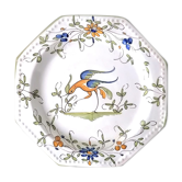 Octagonal plate faience Moustiers