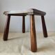 Wooden stool in Scandinavian style, handcrafted, circa 1960.
