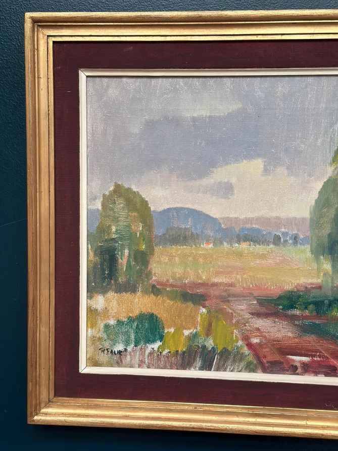 Original Swedish Oil On Canvas – “Landscape” By Ragnar Falk – Signed