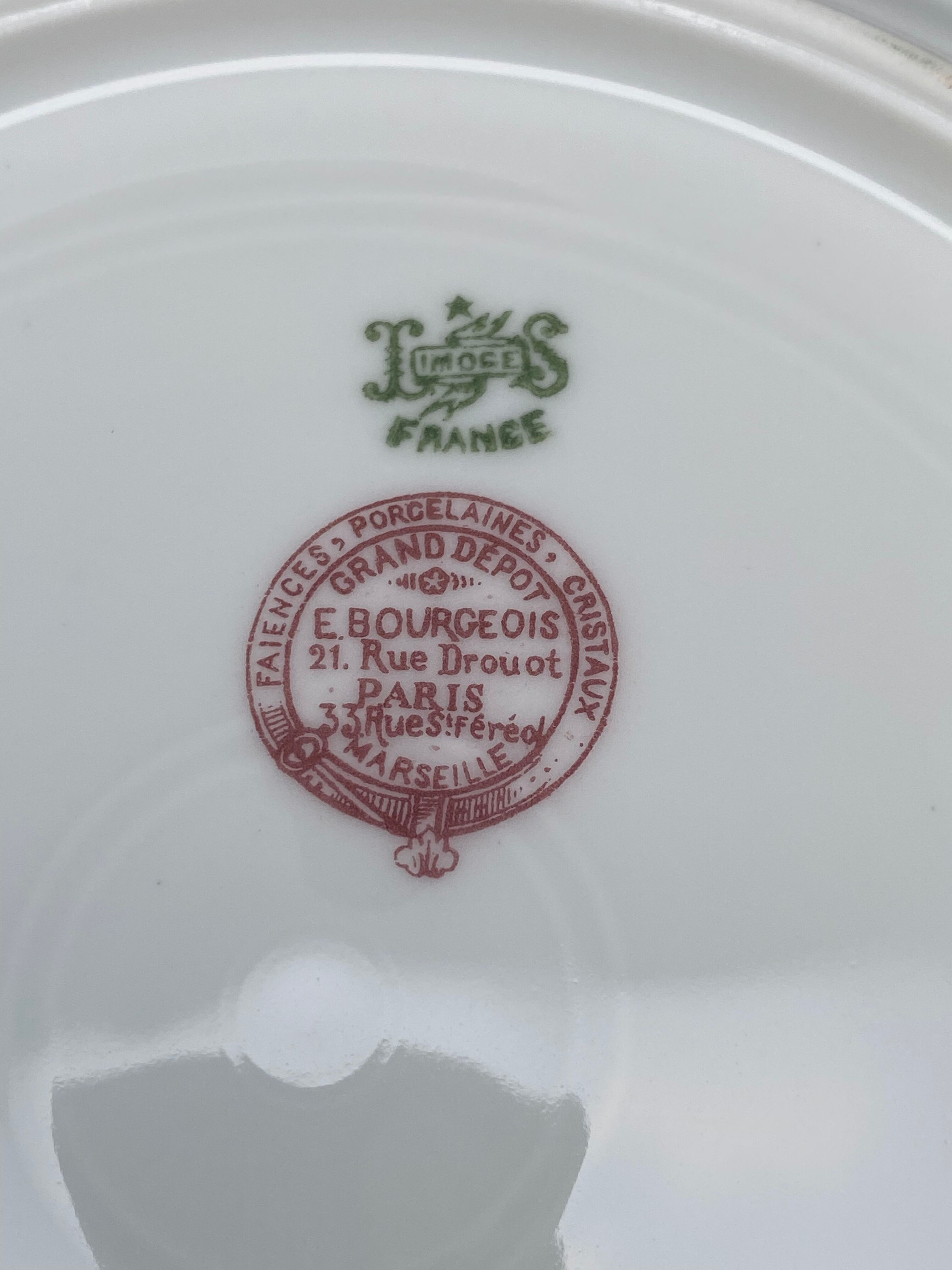 Dish Limoges patterns small yellow and purple flowers