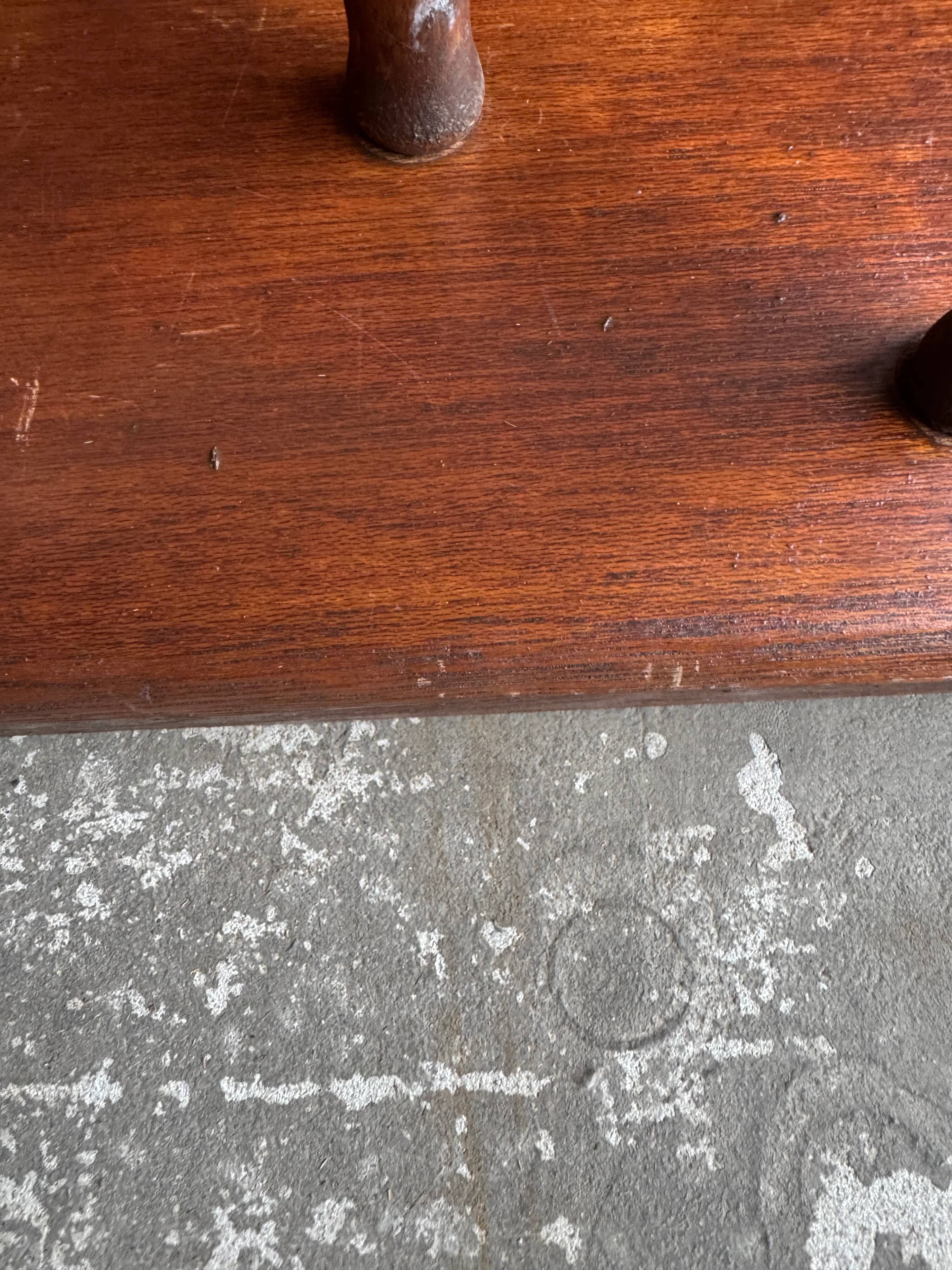 Extra-Long Solid Wood Wall Coat Rack, Walnut Brown, 20 Pegs — Mid-Century Vintage