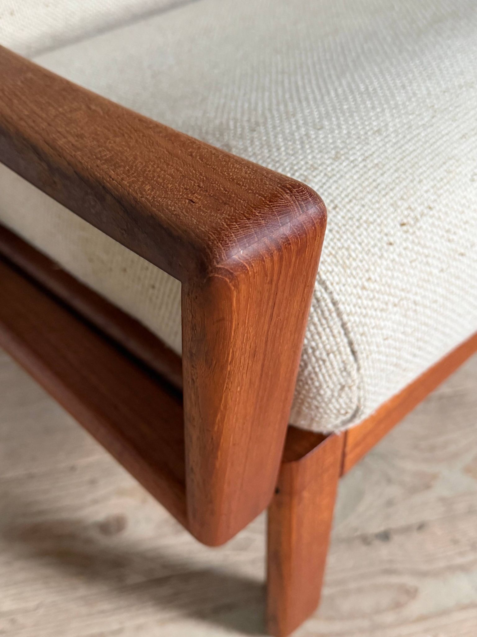 Scandinavian teak 2-seater banquette sofa Kirsten & Sven E. Jensen