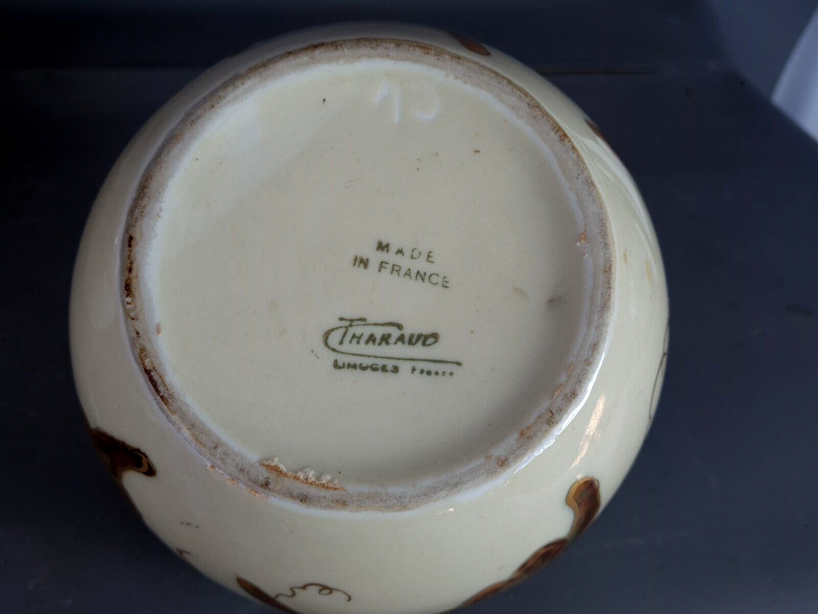 Camille Tharaud vase ball décor vine leaves perfect condition SB