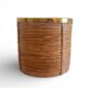 Mid-Century Organic Modern Large Pencil Reed / Rattan Planter with Brass Rim