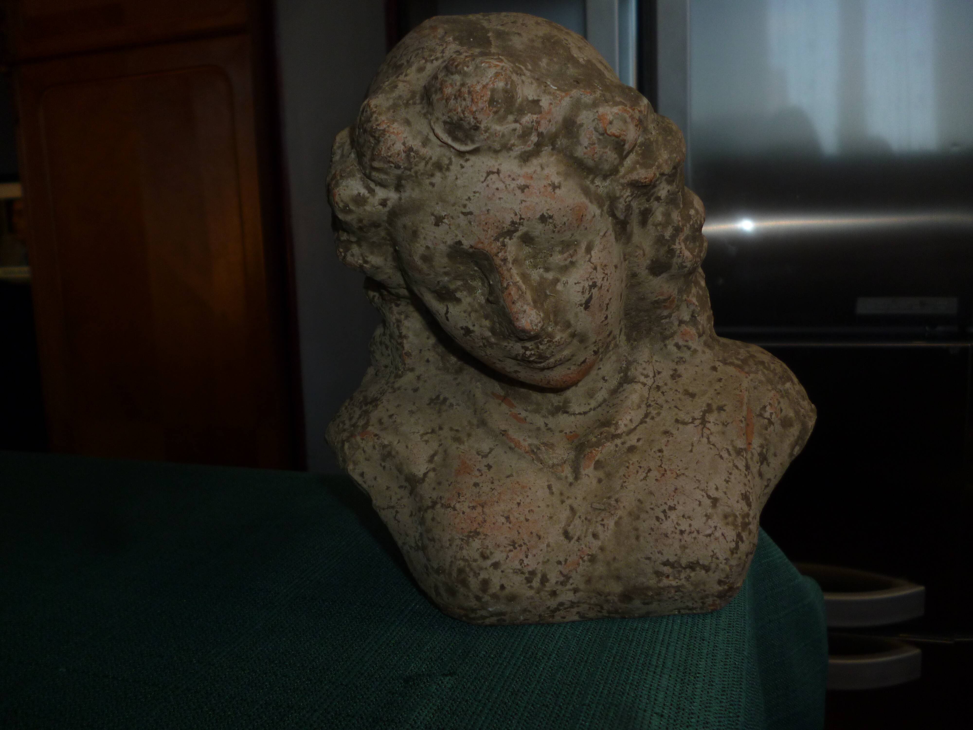Antique terracotta bust
