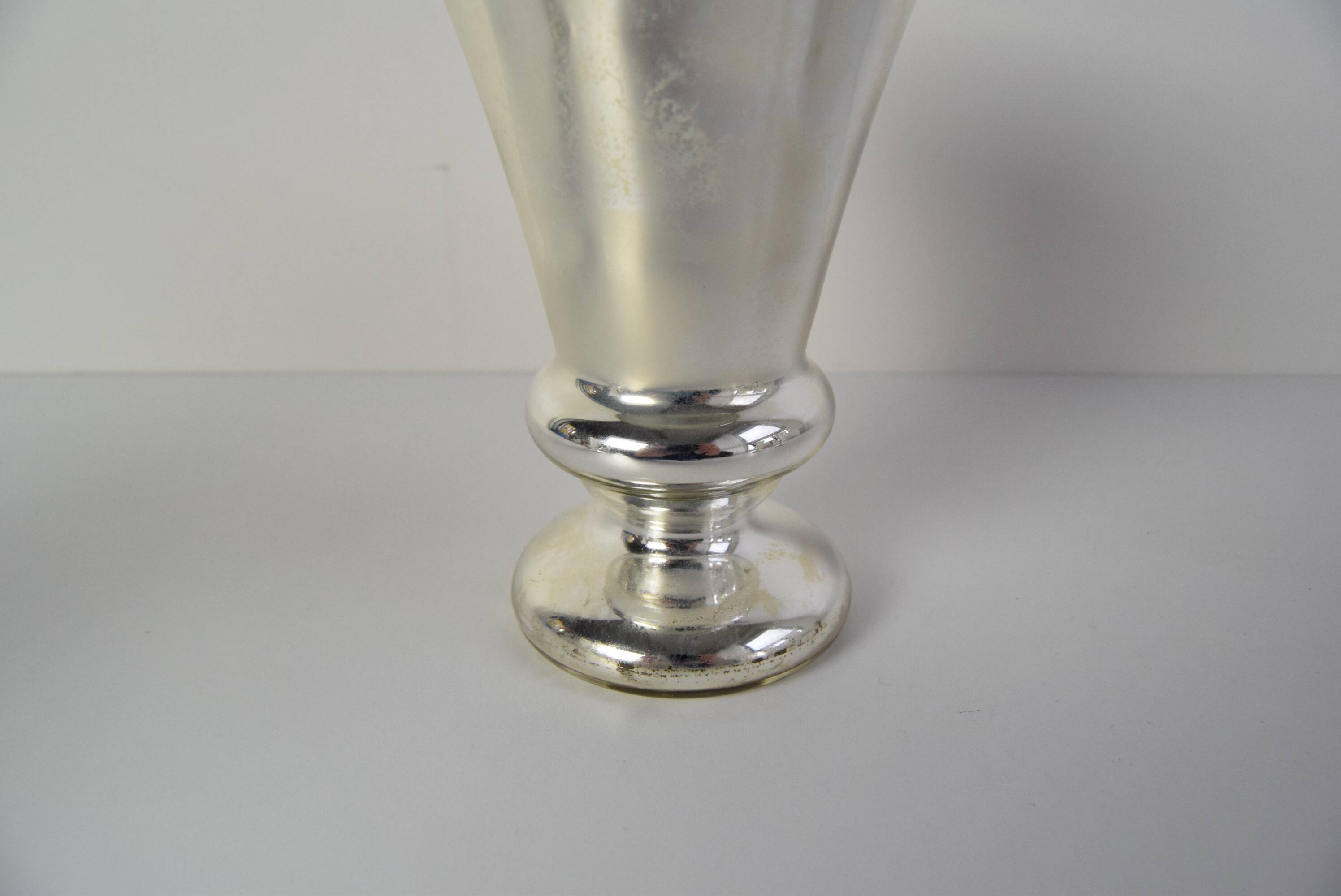 Set of six Amalgam Glass Goblets, Biedermeier, Peasant Silver, Circa 1860's.