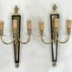 Antique Pair of 3-Light Wall Lights - Gilt Bronze and Mahogany - Neoclassical - 40's