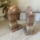 Vintage onyx horse head bookends