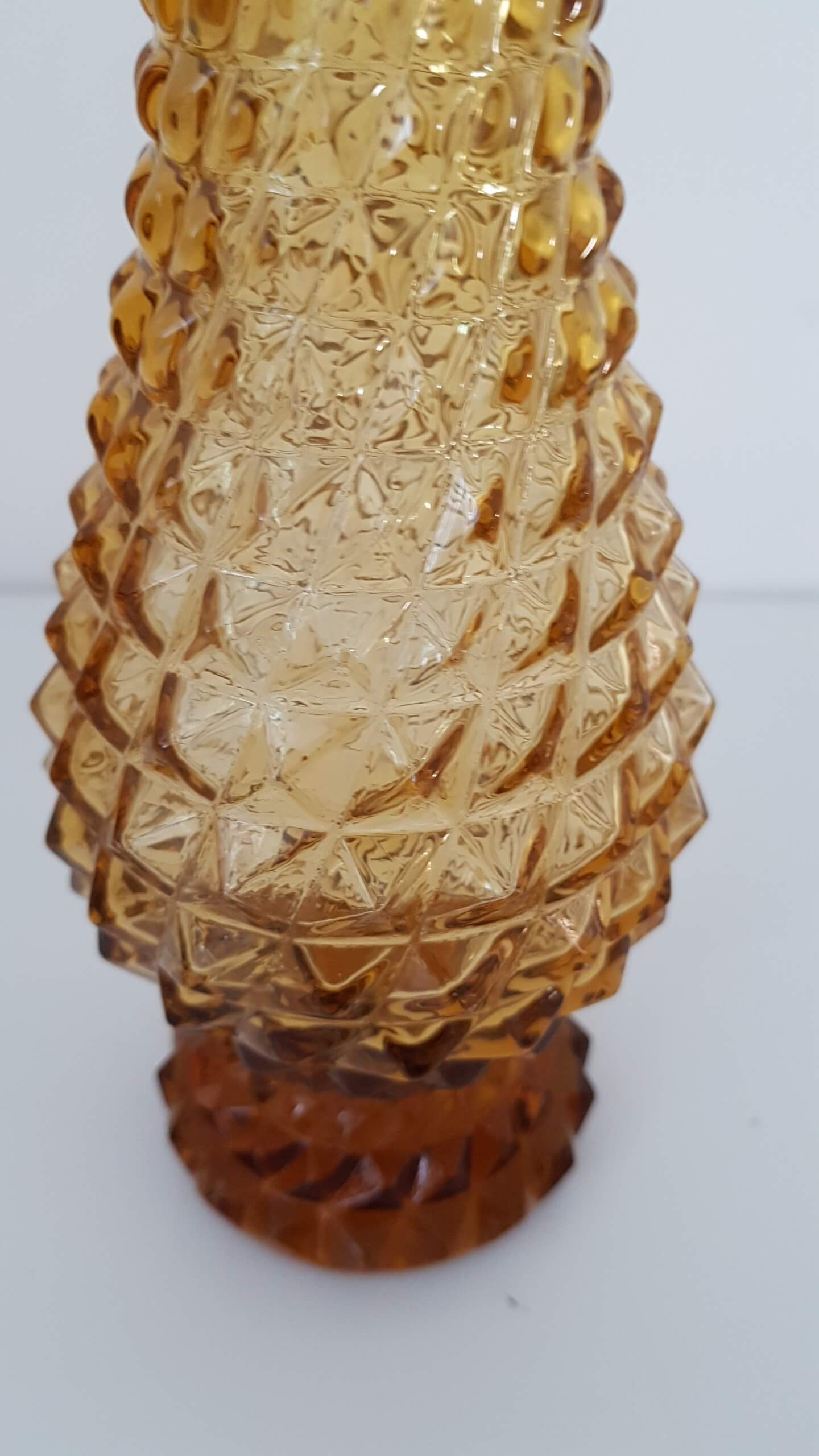 Vintage yellow glass vase