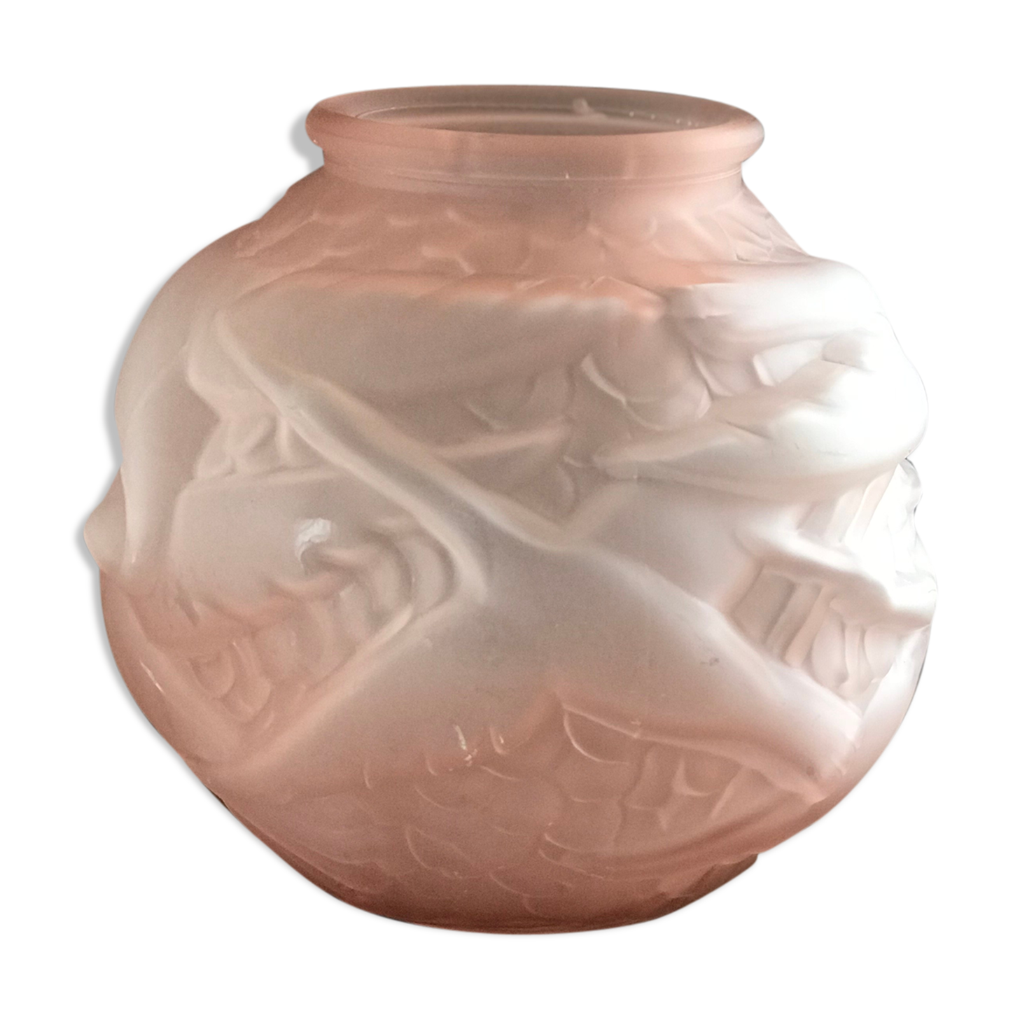 Pink art deco ball vase