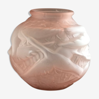 Pink art deco ball vase