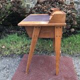 Vintage oak compass leg desk.