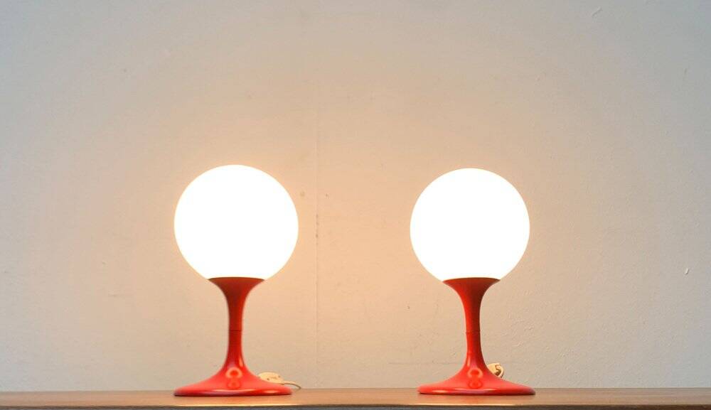 Swiss space age table lamps by E.R. Nele for Temde, 1960s, set of 2.