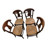 Set of 4 solid beech wood chairs