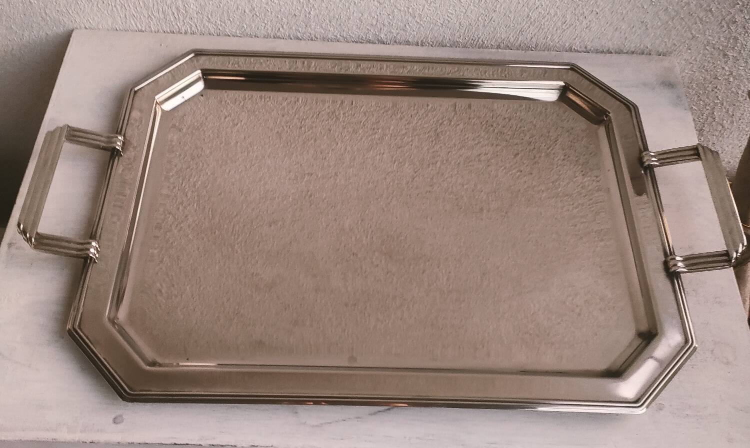 Chrome serving tray