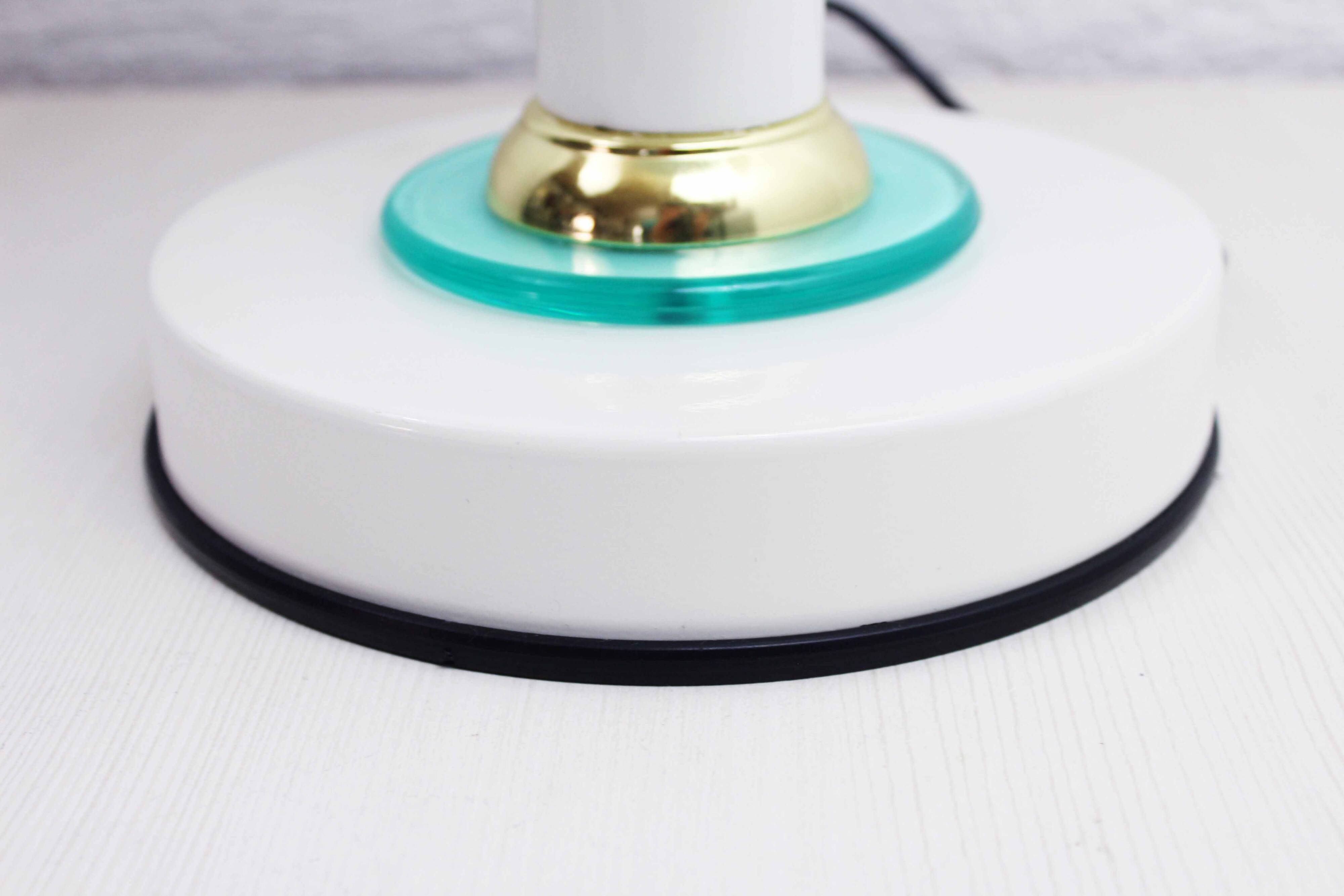 Lampe champignon en métal laqué blanc