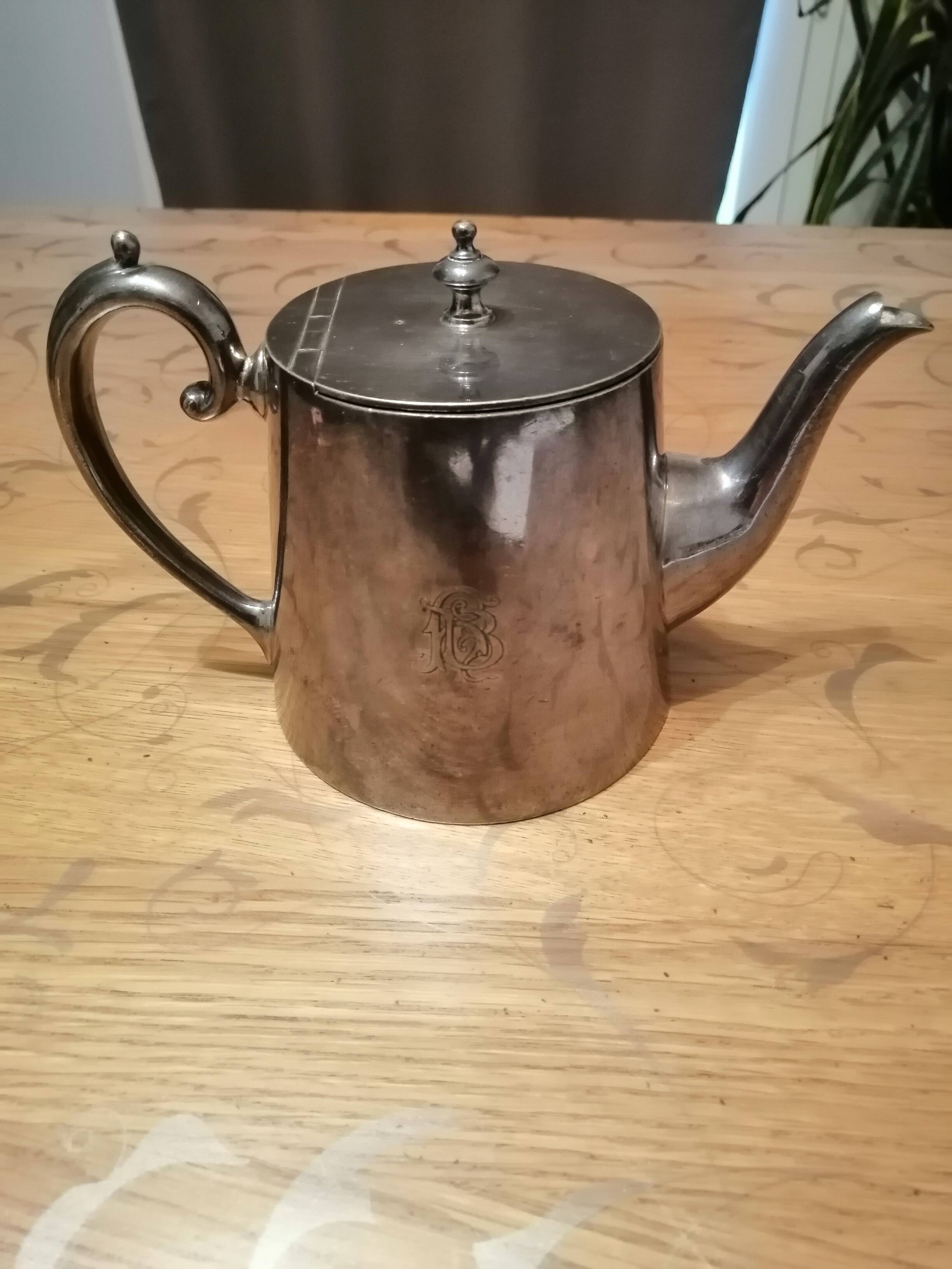 silver-plated teapot
