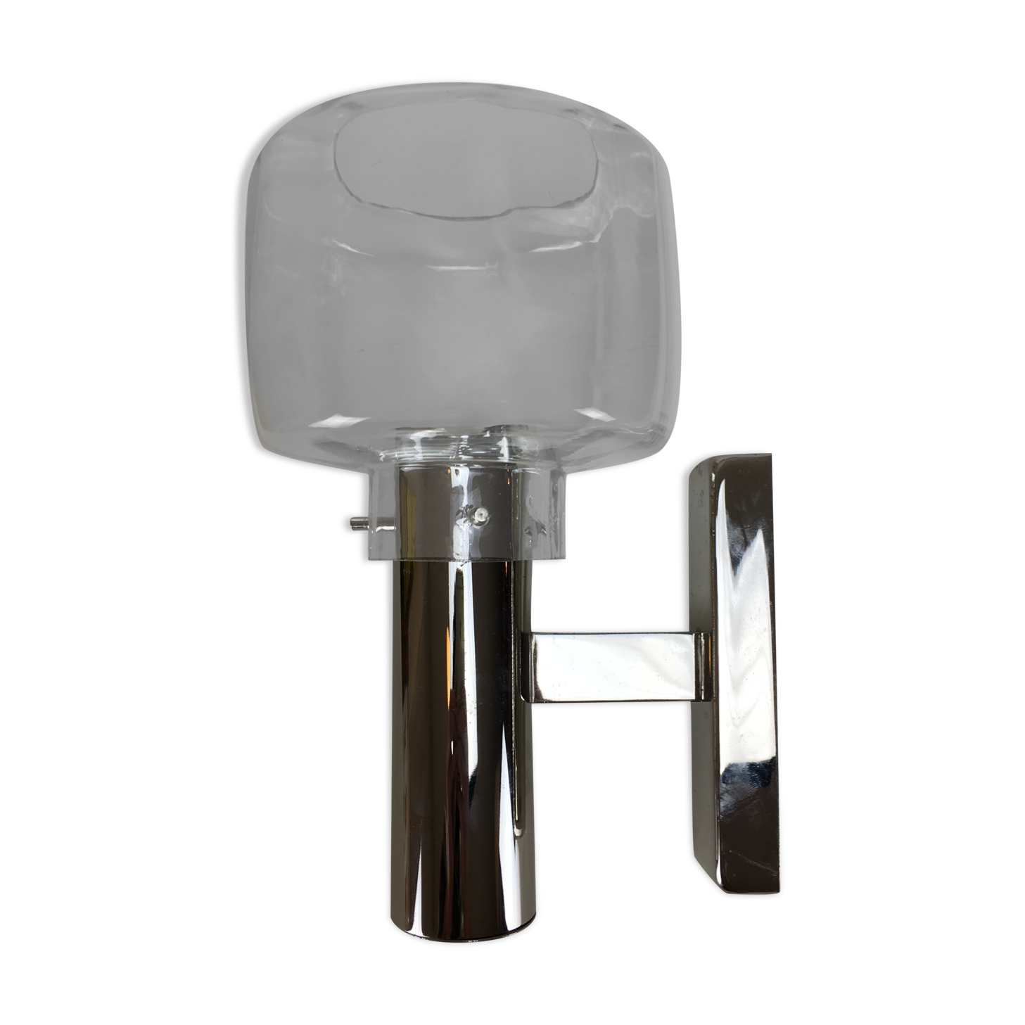 Wall light chrome and 70s glass