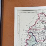 Old map of the Lot in its 66 x 66 Cm frame hand-delivered